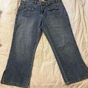 Vintage Old Navy Blue Flare Wide Leg Crop Jeans